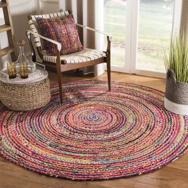 Safavieh Cape Cod Rug Collection CAP702Q - Red, Multi - 4& x 4& Round