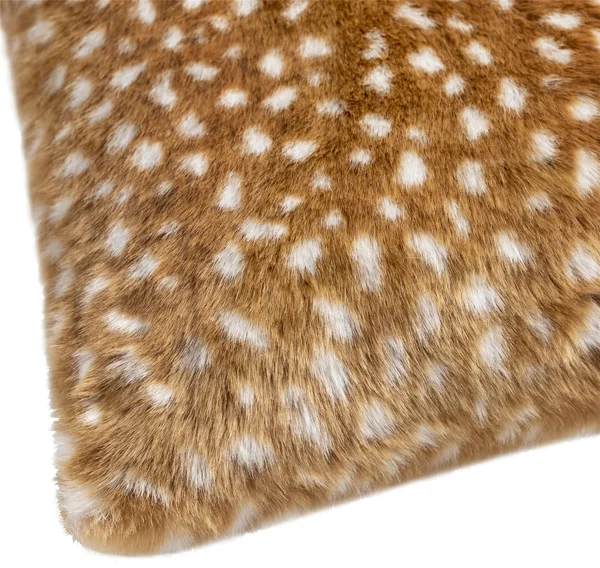 Modern BHS-0094665 Antelope 20 by 20 inch Camel Faux Fur Pillow + Down Insert