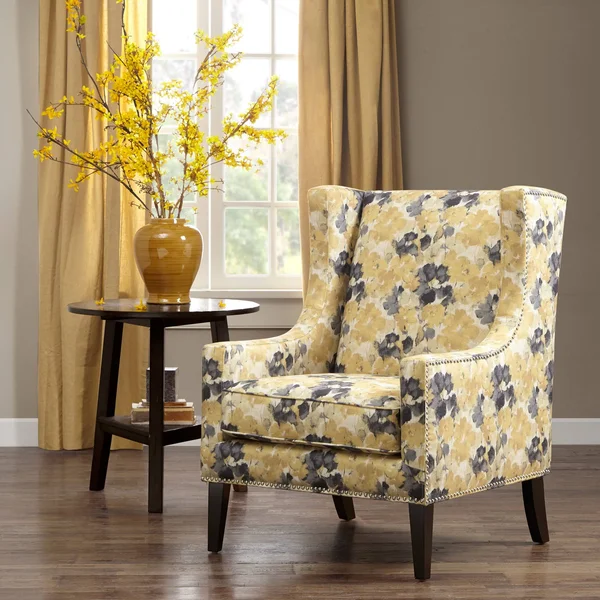Madison Park Barton Wing Chair, Yellow
