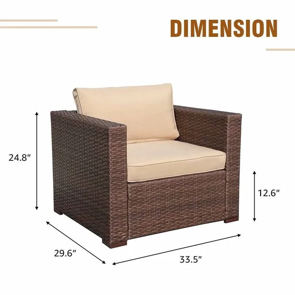 Outdoor Wicker Club Chair Armchair - Blue