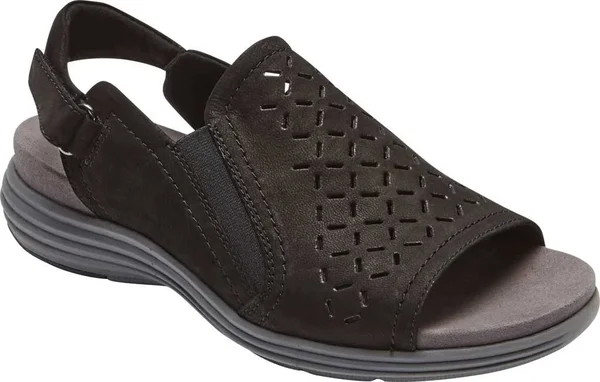 Aravon Beaumont Peep Sling Women's Shoes - Black, 6.5