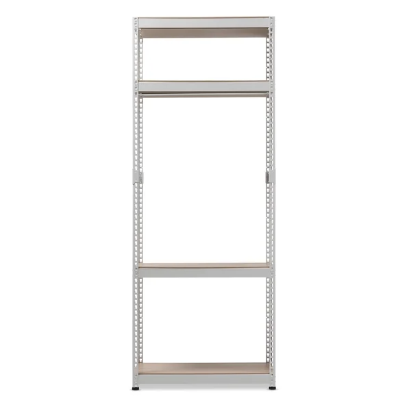 Baxton Studio Gavin Metal 4-Shelf Closet Storage Racking Organizer White