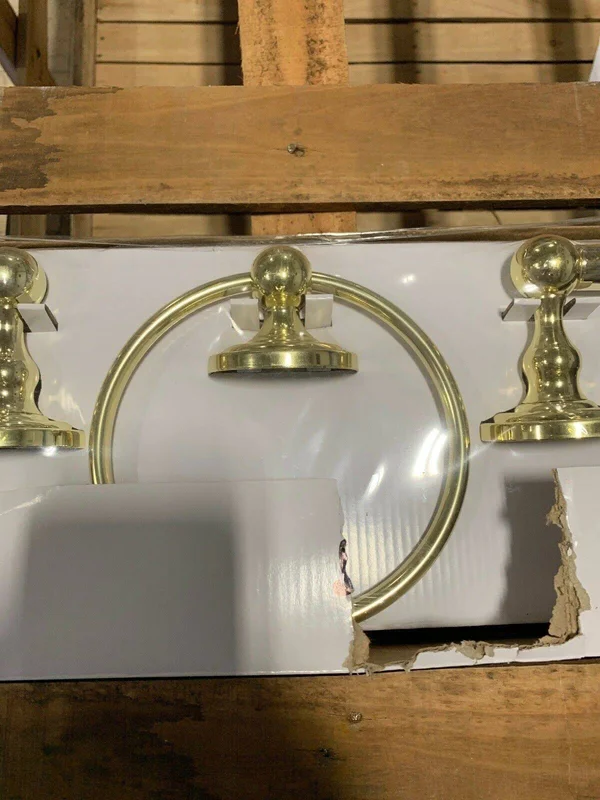 Delta Greenwich 3-Piece Bath Hardware Set with Towel Ring Toilet Paper Holder