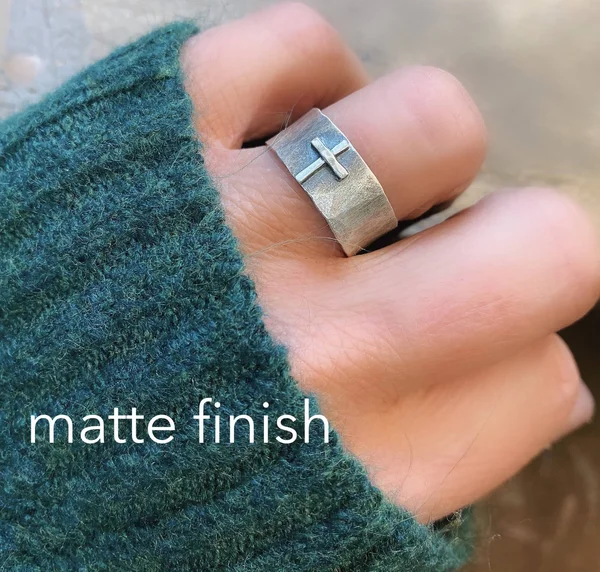 Cross Ring, Sterling Silver Ring, Christian Ring, Baptism Gift, Confirmation Gift, Unisex Ring, Gift for Him, Gift for He