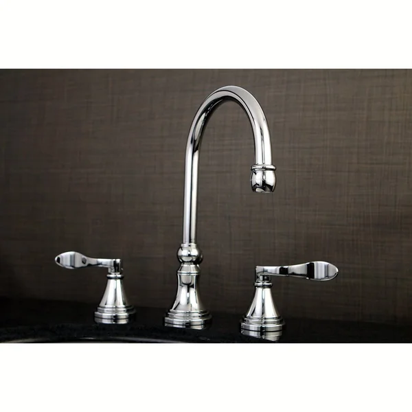 Kingston Brass KS2987DFL NuFrench Widespread Bathroom Faucet with Brass Pop-Up Brushed Brass
