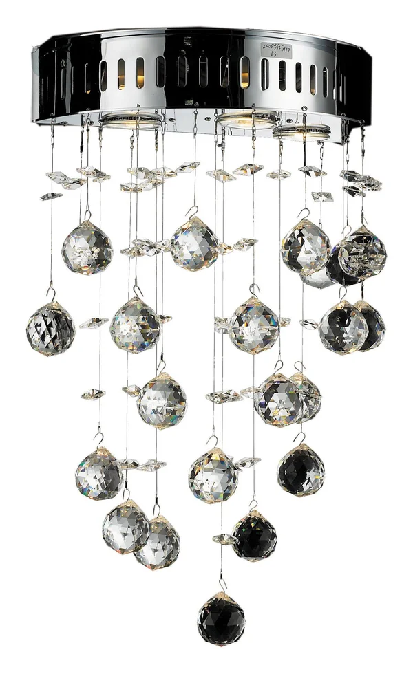 Elegant Lighting Galaxy 3-Light Wall Sconce - Chrome Elegant Cut