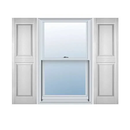 14.75 in. W x 71 in. H Builders Edge - Standard Two Equal Panels, Raised Panel Shutters, Includes Matching Installation Spikes, 0