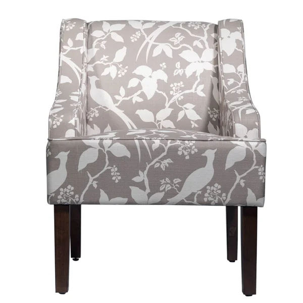 HomePop Emma Accent Chair (Grey) - Ivory(Upholstered)