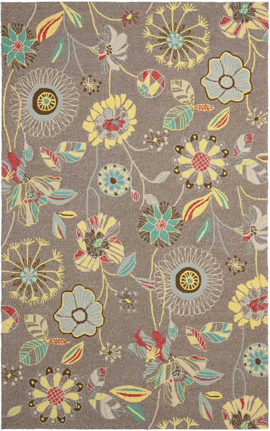 Safavieh Four Seasons Boca Floral Indoor Outdoor Rug - Grey