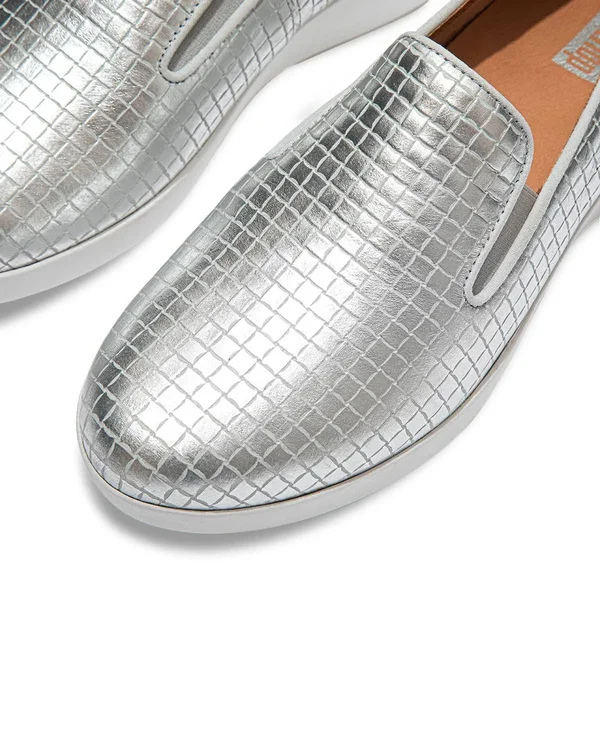 Fitflop Superskate Raffia Women's Shoes Silver : 6.5 M (B)