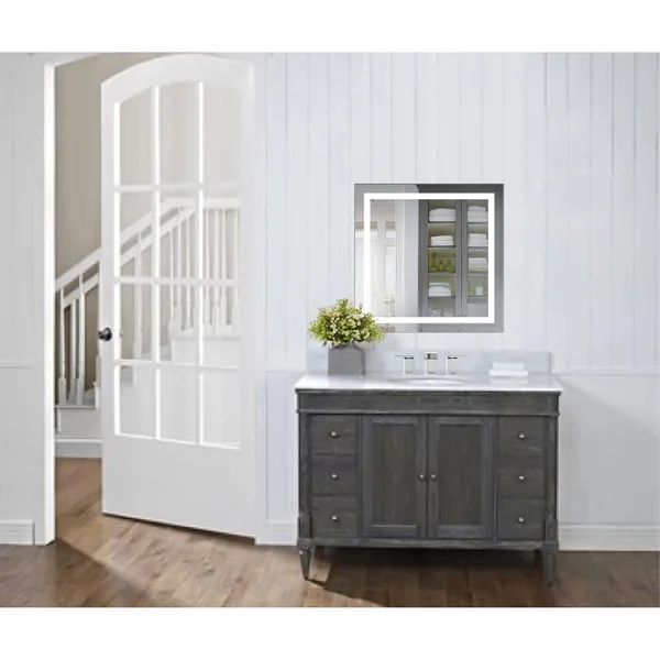 Vanity Bathroom LED Lighted Mirror with Dimmer & Defogger 24x22 x 24