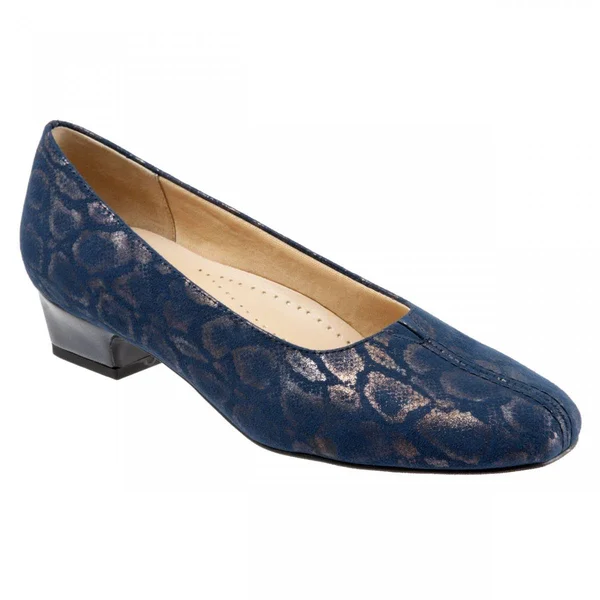 Trotters Women's Doris - Size: 6.5, Navy Micro Suede
