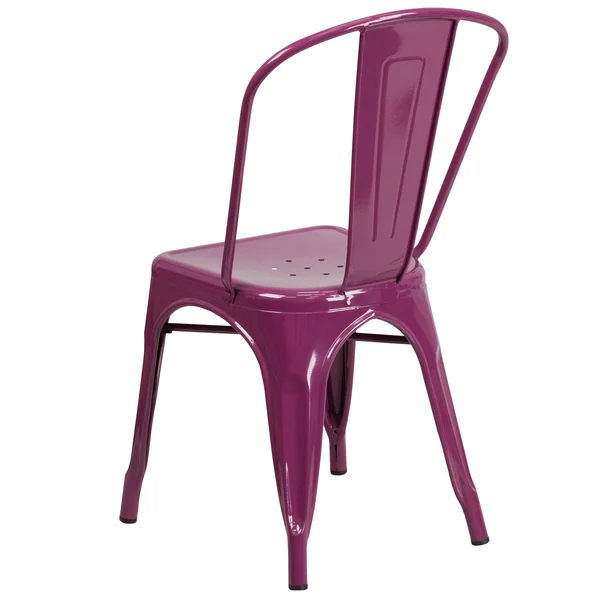Metal Indoor-Outdoor Stackable Chair - Crystal Teal-Blue