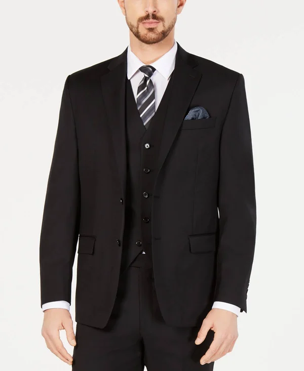 Lauren Ralph Lauren Men's Classic-Fit UltraFlex Stretch Black Suit Jacket 43r