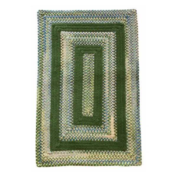 Bailey Concentric Rectangle Braided Area Rug - Grassy Hill - Size: 2& 3\ x 4&