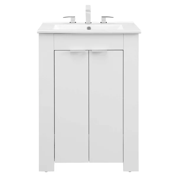 Maybelle 24x22 Bathroom Vanity Gray White Modway