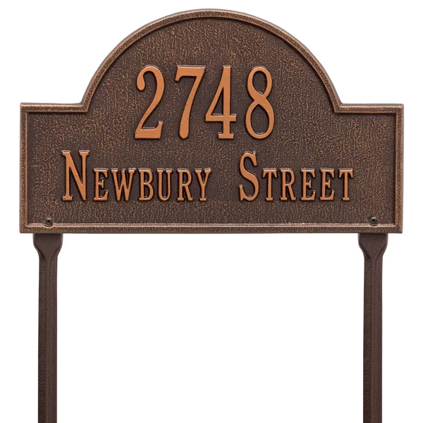 Whitehall Arch Marker - Standard Lawn - Two Line in Black & Silver