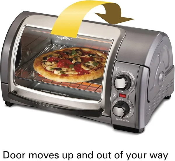 Hamilton Beach 31344d Easy Reach with Roll-Top Door Toaster Oven 4-Slice Silver