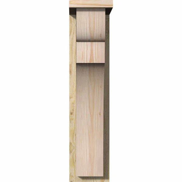 6x22W x 10x22D x 26x22H Yorktown Rough Sawn Corbel w/Backplate, Douglas Fir