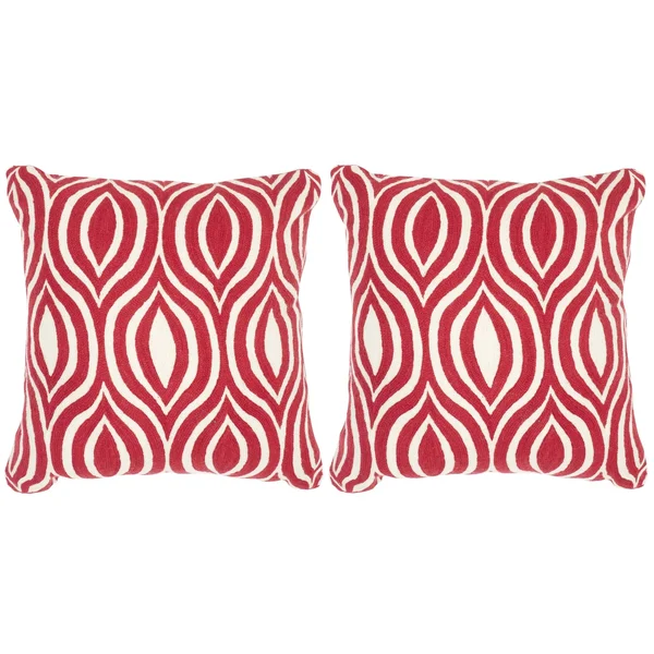 Safavieh Metis Red Pillow, Set of 2 - 20x22 x 20x22