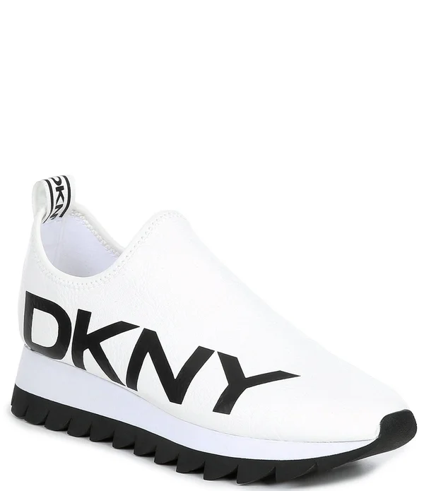 Dkny Azer Logo Slip-On Platform Wedge Sneakers - 7.5M