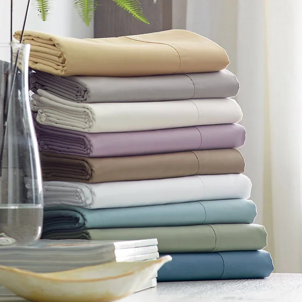 Legends Hotel Supima Cotton Wrinkle-Free Sateen Deep Pocket Flat Sheet - Cafe - Beige, Size California King, The Company Store