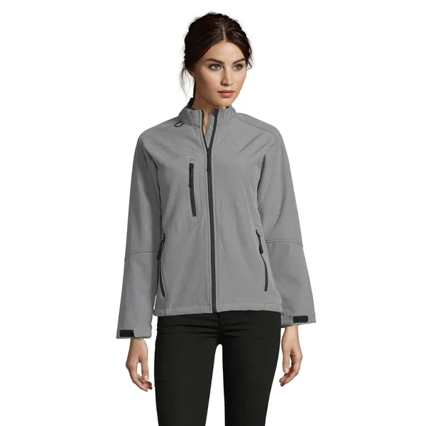 SOLS Womens/Ladies Roxy Soft Shell Jacket (Breathable - Windproof and Water Resistant) Grey Marl Womens Softshell Jacket