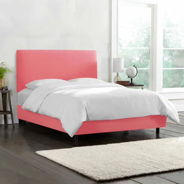 Skyline Furniture Custom Linen Upholstered Bed French Yellow King