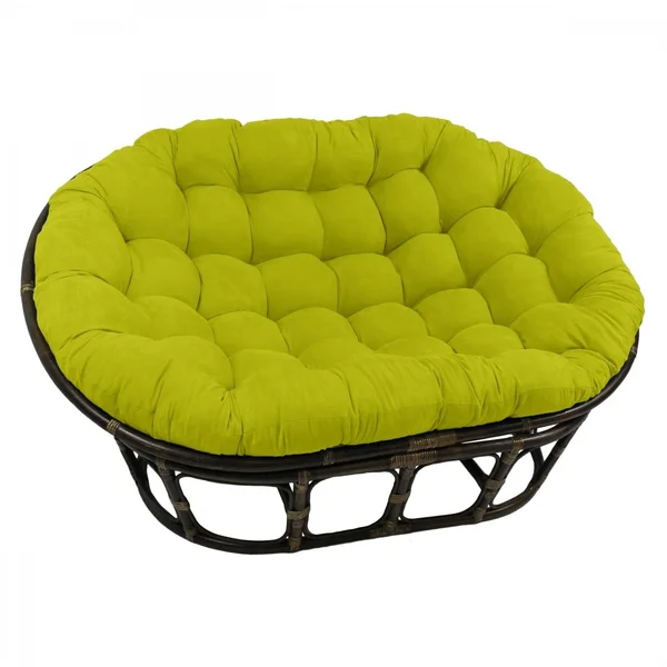 Blazing Needles 78 x 58 in. Oversize Double Papasan Micro Suede Cushion - Mojito Lime