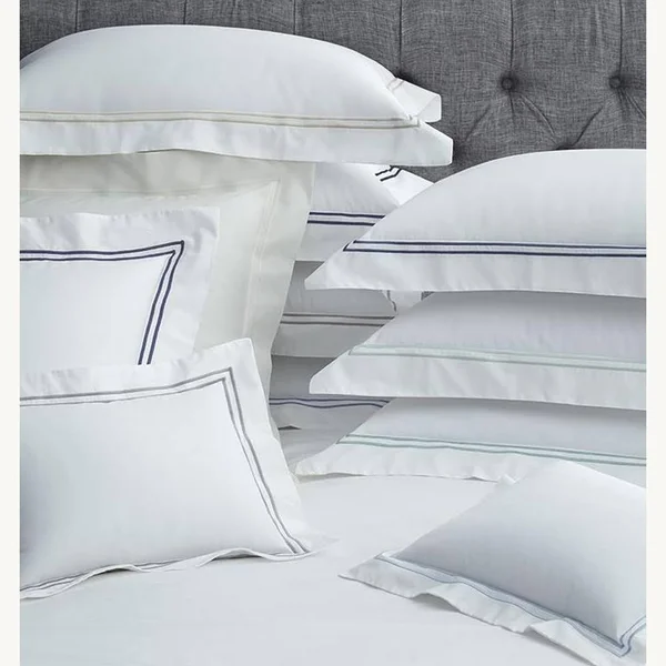 Sferra Grande Hotel Duvet COVER - Twin - White/Silver