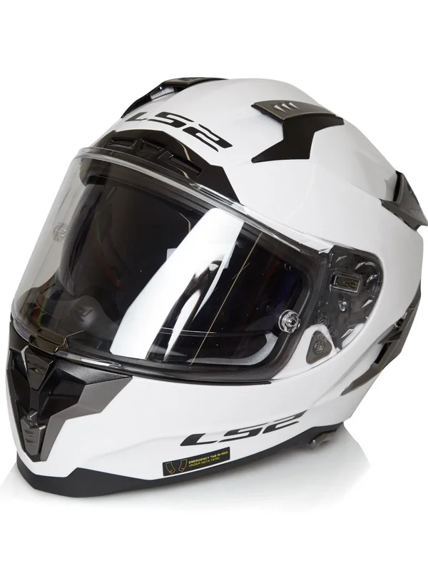LS2 FF327 Challenger Solid Helmet, White, Size S