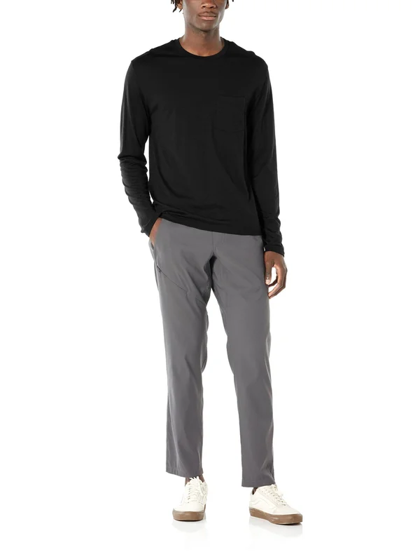 Icebreaker Men's Ravyn Long Sleeve Pocket Crewe Black - M