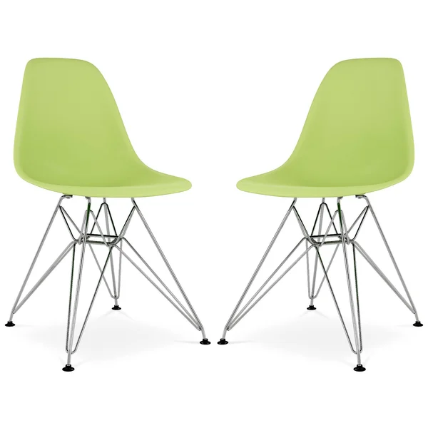Set of 2, Eiffel Dining Side Chair, Green