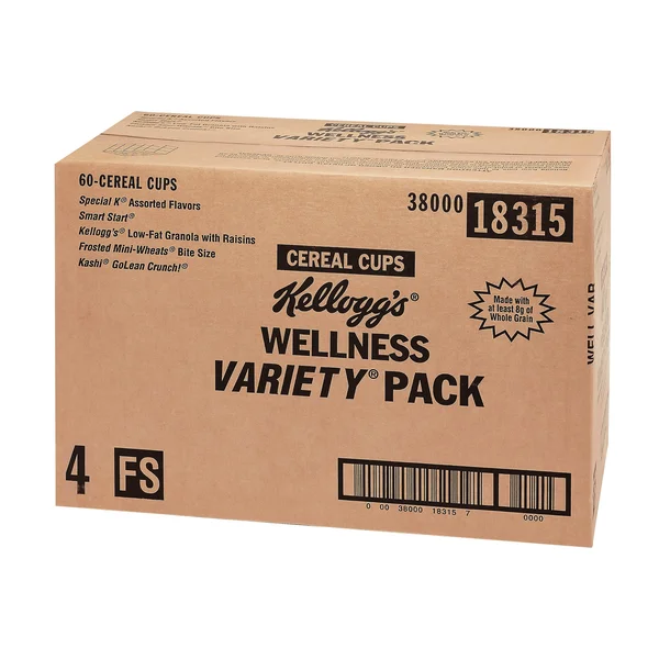 Kellogg's Breakfast Cereal - Single Serve - Classic Wellness Assortment, 2.2 oz Cup, 60/Carton