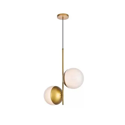 Mercury Row Yearby 2-Light Sputnik Chandelier Finish: Brass, Shade Color/Pattern: Frosted White