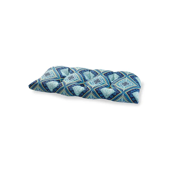 Outdoor Spanish Tile Blue and Green 3 Piece Cushion Set