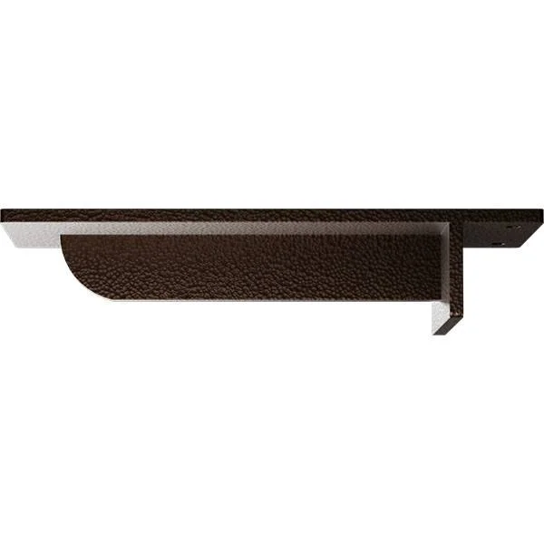 Ekena Millwork 3x22W x 10x22D x 2x22H Heaton Hidden Support Steel Bracket w/ 6x22 Support Depth, Hammered Dark Bronze