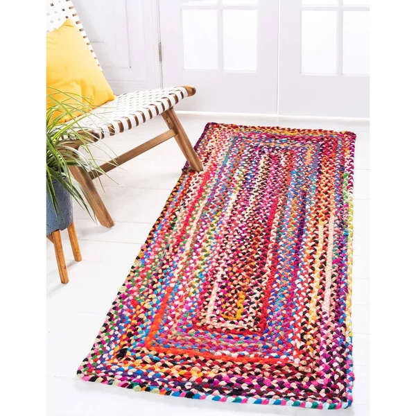 Unique Loom Braided Chindi Rug Blue - 9& x 6&