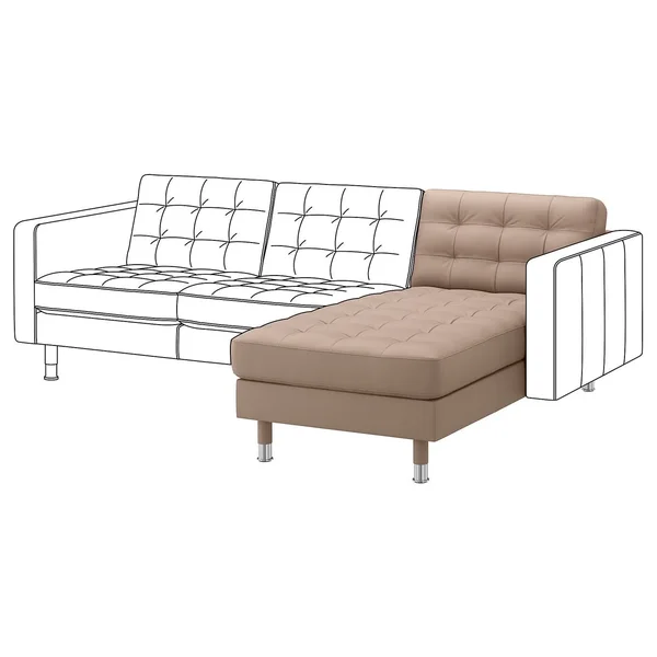 IKEA - MORABO Chaise, Add-On Unit, Grann/bomstad Dark Beige, Width: 30 3/4