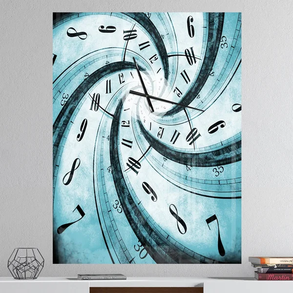 Designart 'Time Vortex Spiral' Oversized Contemporary Wall Clock - 24 in. Wide x 48 in. High