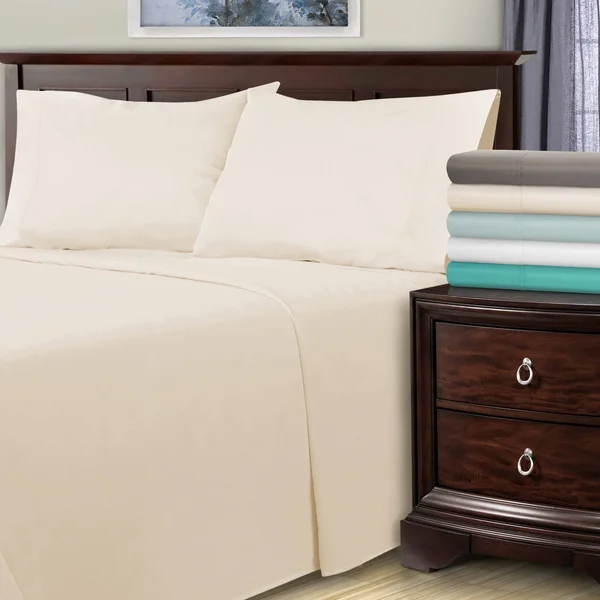 Superior 1800 Thread Count Deep Pocket Cotton Blend Bed Sheet Set - Ivory - California King