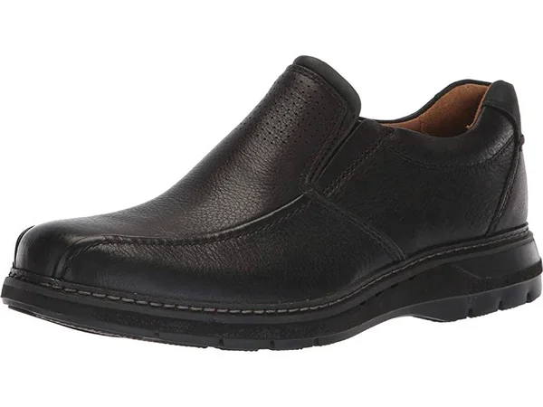 Clarks Men's Un Ramble Step - Black Leather Size: 8 W