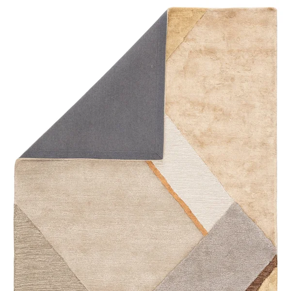 Mendel Handmade Geometric Yellow/ Gray Area Rug - 2' x 3'