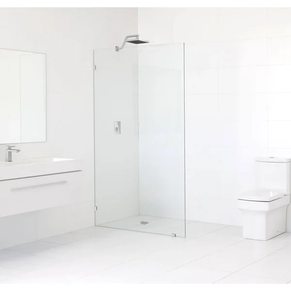 Glass Warehouse 78x22 x 43x22 Frameless Shower Door - Single Fixed Panel - Polished Chrome