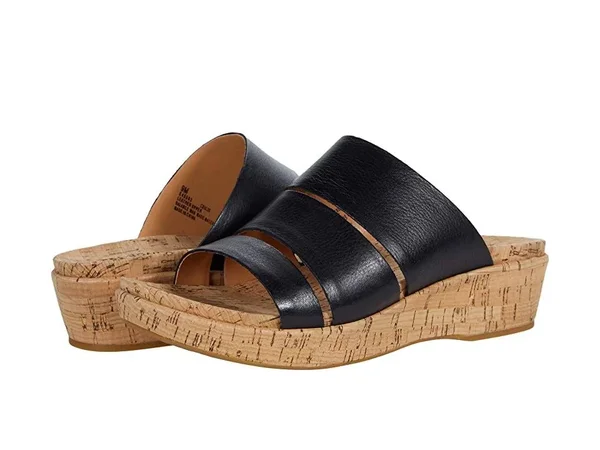 Women's Kork-Ease Menzie Leather Sandals - Black, Size 10