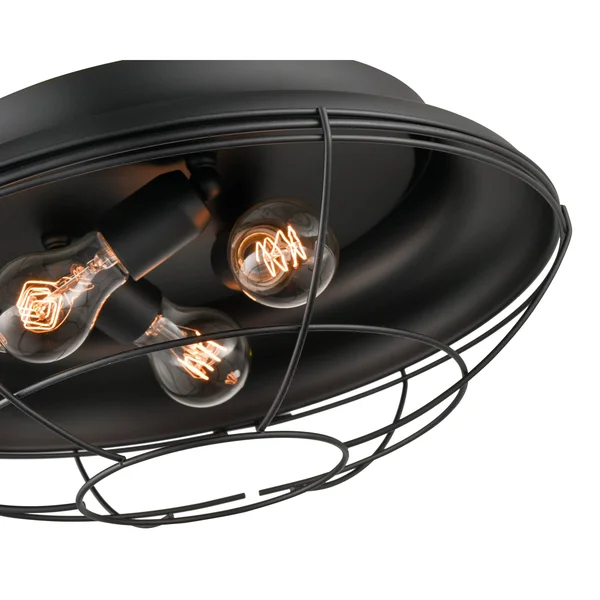 Millennium Lighting Metal 3 Light Flush Mount Lighting- Matte Black - 5387-MB