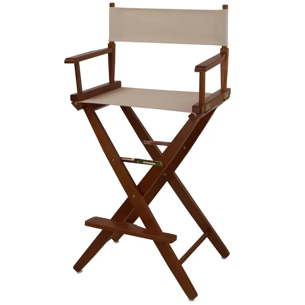 Yu Shan Co. Extra-Wide Premium 30x22 American Oak Directors Chair, Natural/Mission Oak Frame