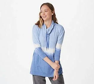 Koolaburra by Ugg Brushed Back French 3/4 Sleeve Pullover, Size 3X, BlueOmbreStripe