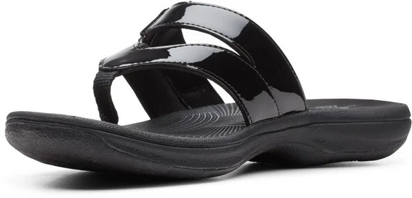 Clarks Collection Women's Brinkley Marin Flip-Flop Sandals - Black Patent