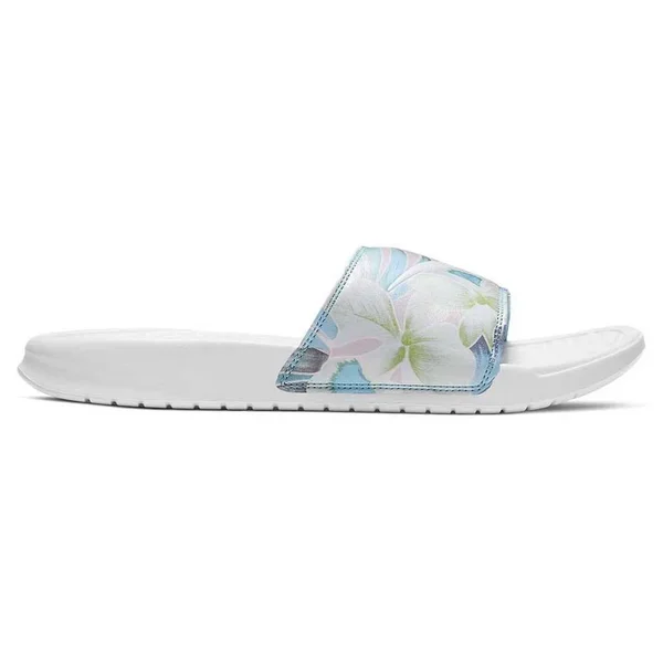 Nike Women's Benassi Just Do It Print Slides - White